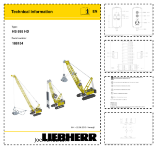Liebherr HS 895 HD Crane Service Training Manual SN 188154