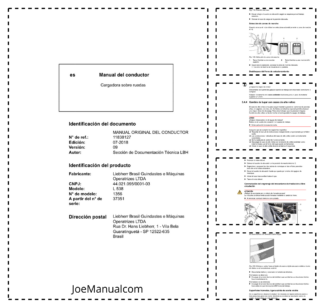 Liebherr L538 1356 Wheel Loader Operators Manual SN 37351 ES