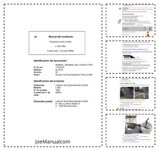 Liebherr L550 1562 Wheel Loader Operators Manual SN 35934 ES