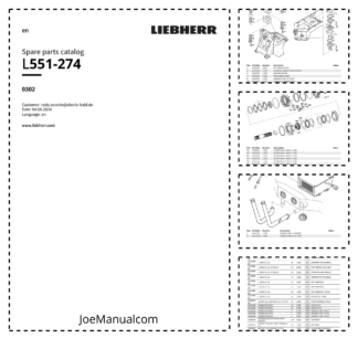 Liebherr L551 274 Wheel Loader Parts Catalog SN 0302