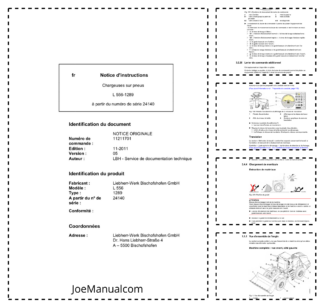 Liebherr L556 1289 Wheel Loader Operators Manual SN 24140 FR