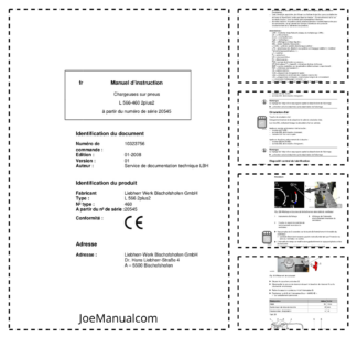 Liebherr L566 460 2plus2 Wheel Loader Operators Manual SN 20545 FR