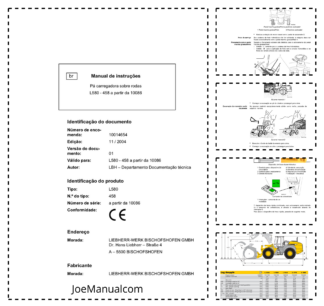 Liebherr L580 458 Operators Manual SN 10086 PT