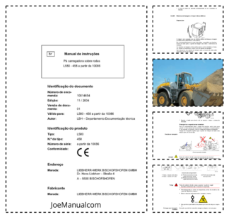 Liebherr L580 458 Wheel Loader Operators Manual SN 10086 PT
