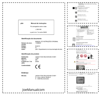 Liebherr L580 459 Wheel Loader Operators Manual SN 25400
