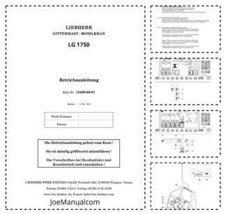 Liebherr LG 1750 Crane Operators Manual DE