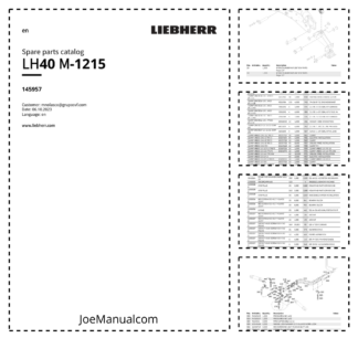 Liebherr LH 40 M-1215 Material Handler Parts Catalog SN 145957