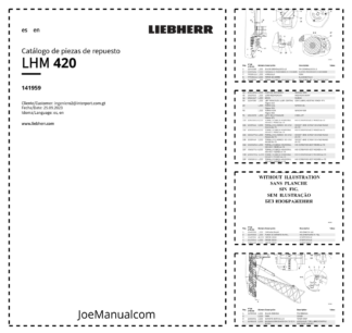 Liebherr LHM 420 Material Handler Parts Catalog SN 141959