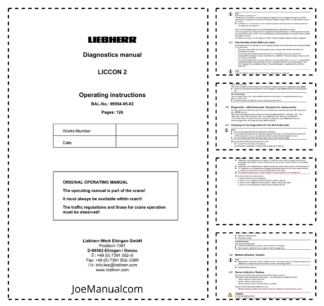 Liebherr LICCON 2 Diagnostics Manual Operators Manual