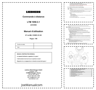 Liebherr LICON 2 LTM 1050 3.1 Crane Radio Remote Control Operators Manual FR
