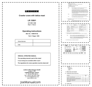 Liebherr LR 1350-1 Crawler Crane Operators Manual