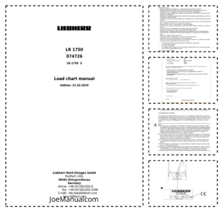 Liebherr LR 1750S Crane Load Chart Operators Manual SN 074726