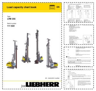 Liebherr LRB 25 Drill Load Chart Manual Operators Manual SN 111622