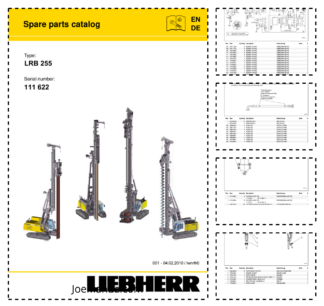 Liebherr LRB 255 Drill Parts Catalog SN 111622