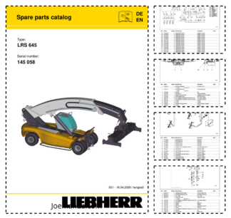 Liebherr LRS 645 Container Handler Parts Catalog SN 145058