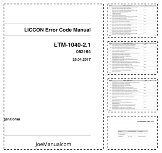 Liebherr LTM 1040 2.1 LICCON Error Code Manual SN 52194