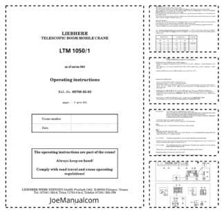 Liebherr LTM 1050-1 043 Serie Crane Operators Manual