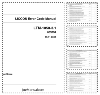 Liebherr LTM 1050 3.1 LICCON Error Code Manual SN 83794
