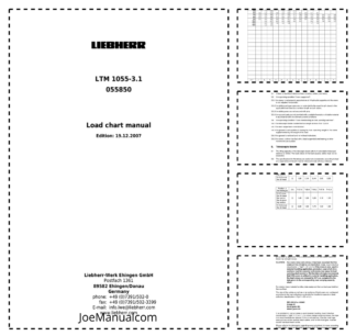 Liebherr LTM 1055-3.1 Crane Load Chart Manual SN 055850