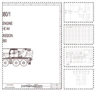 Liebherr LTM 1080-1 Crane with D9406 TI-E A4 Engine 6 GW-260 Transmission Electrical and Hydralic Schematics