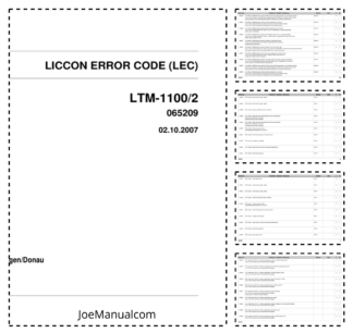 Liebherr LTM 1100-2 LICON Error Code Manual SN 65209