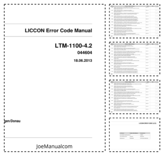 Liebherr LTM 1100 4.2 Crane LICCON Error Code Manual SN 44604