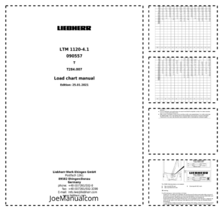 Liebherr LTM 1120-4.1 Crane Load Chart Manual SN 90557