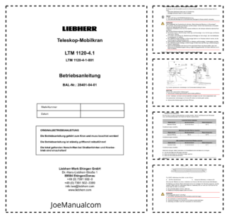 Liebherr LTM 1120 4.1 Crane Operators Manual DE