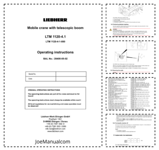 Liebherr LTM 1120-4.1 Crane Operators Manual