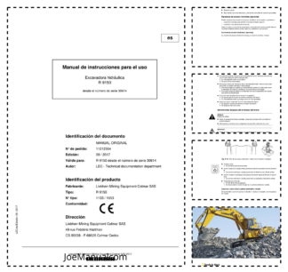 Liebherr R9150 1133 1653 Excavator Operators Manual SN 30614 ES