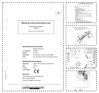 Liebherr R9150 1592 Excavator Operators Manual SN 38036 ES