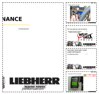 Liebherr R9259 Excavator Maintenance Manual