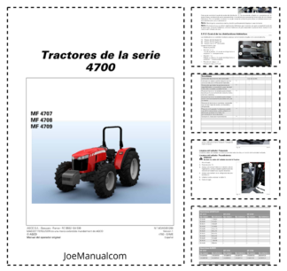 Massey Ferguson 4700 Series 4707 4708 4709 Tractor Operators Manual ES