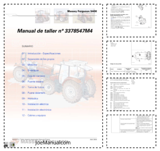 Massey Ferguson 5400 Tractor Service Manual SN 3378547M4 ES