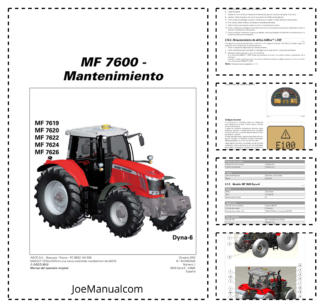 Massey Ferguson 7600 Series 7619 7620 7622 7624 7626 Tractor Maintenance Manual