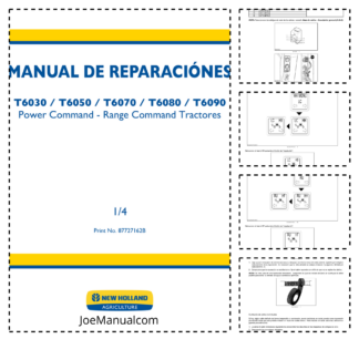 New Holland T6030 T6050 T6070 T6080 T6090 Power Range Cinnabd Tractors Service Manual ES