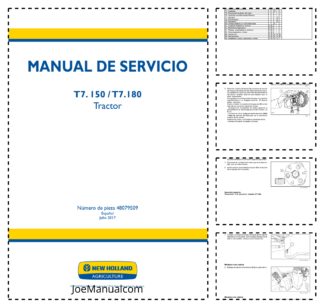 New Holland T7.150 T7.180 Tier 0 Tractor Service Manual HCCZ ES
