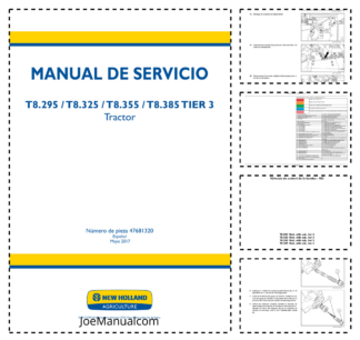 New Holland T8.295 325 355 385 Tier 3 Tractor Service Manual ES