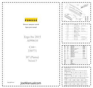 PONSSE Ergo 8w 2015 C44 H7 Harvester Parts Catalog