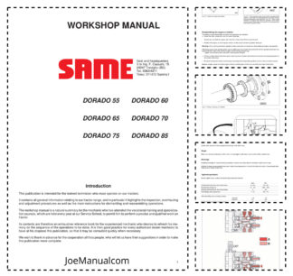 SAME Doardo 55 60 65 70 75 85 Tractor Workshop Manual