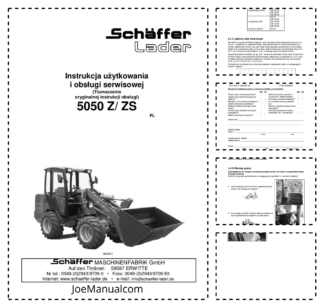 Schaffer 5050 Z ZS Wheel Loader Operators and Service Manual PL