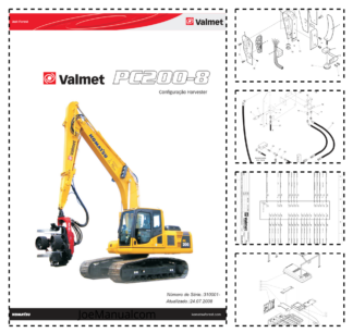 Valmet Komatsu PC200-8 Harvester Excavator Parts Catalog SN 310001 and UP PT