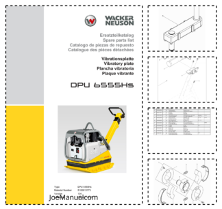 Wacker Neuson DPU 6555Hs Vibratory Plate Parts Catalog v104 DE EN ES FR