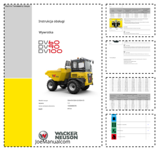 Wacker Neuson DV60 DV90 DV100 Dumper Operators Manual v1.1 PL
