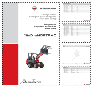 Weidemann 1160 eHoftrac Wheel Loader Parts Catalog v1.0 IT ES EN