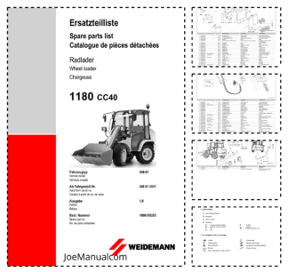 Weidemann 1180 CC40 Wheel Loader Parts Catalog SN 34801001 and UP v1.0