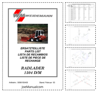 Weidemann 1504 D M Wheel Loader Parts Catalog