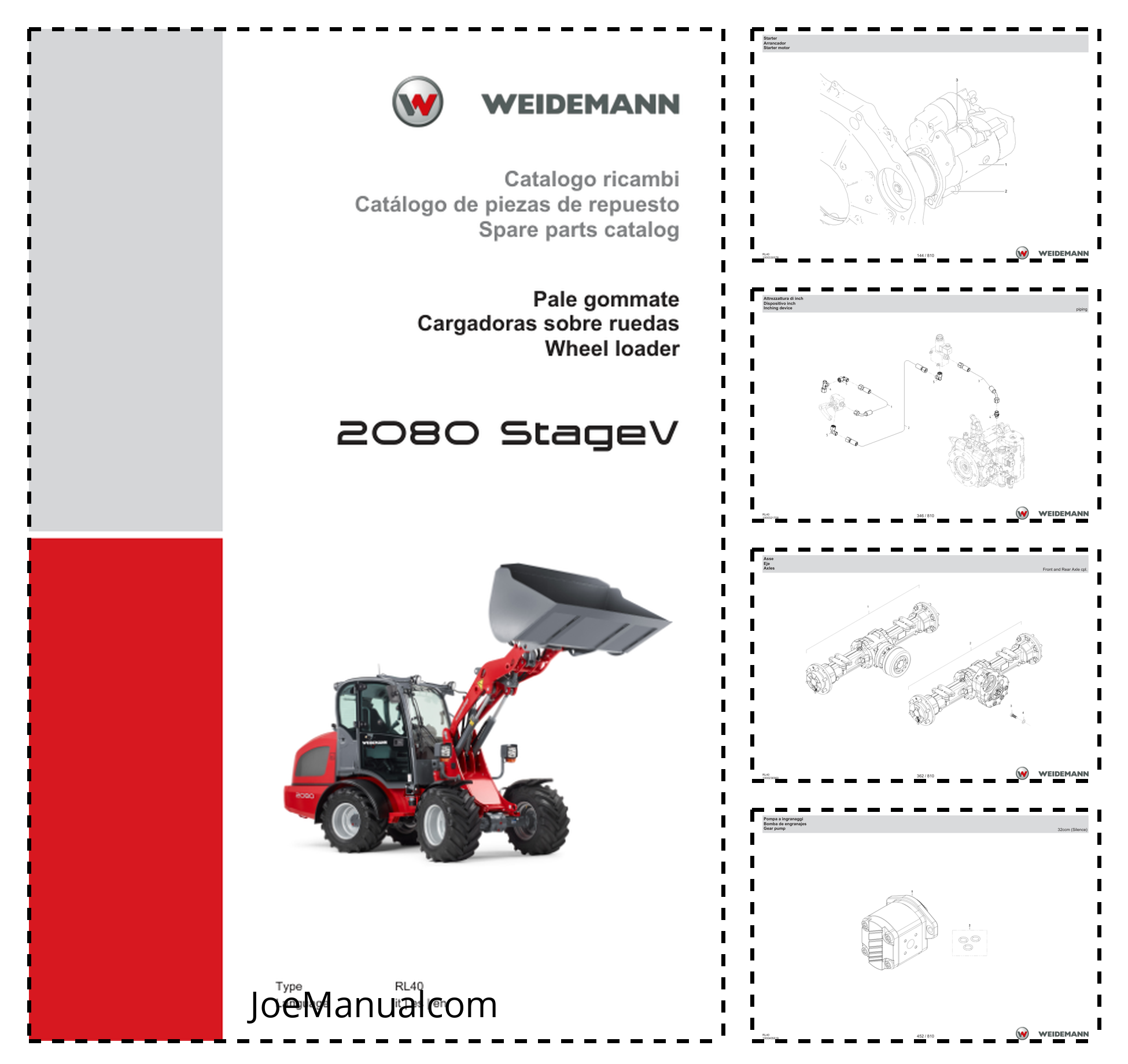 Weidemann 2080 Stage V Wheel Loader Parts Catalog IT ES EN