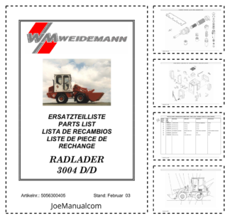 Weidemann 3004 D D Wheel Loader Parts Catalog