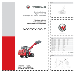 Weidemann 4070CX100 T Telescopic Loader Parts Catalog SN 03.2009- DE EN FR